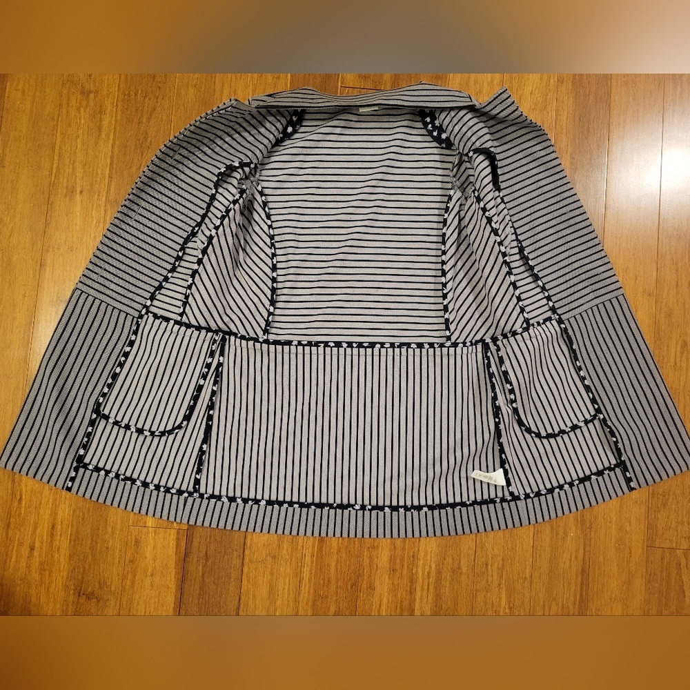Cabi Womens Dappled Striped Car Coat Style 5474 Size S Black/Gray - Picture 7 of 9